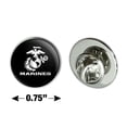 thumbnail image 6 of Marines Text USMC White Logo on Black Officially Licensed Metal 0.75" Lapel Hat Pin Tie Tack Pinback, 6 of 8