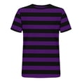 thumbnail image 2 of GUZOM Mens Purple Striped Crewneck T-Shirt Relaxed Oversized Fit Soft Stretch Breathable Casual Short Sleeve Tee,Size 4XL, 2 of 4