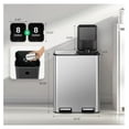 thumbnail image 6 of 8 + 8 Gallon Dual Trash and Recycle Bin Combo, 2 Compartment Stainless Steel Kitchen Garbage Can with Lid, 6 of 7