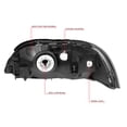 thumbnail image 6 of DNA Motoring HL-OH-032-SM-CL1 For 1999 to 2003 Ford Windstar Headlight Smoked Housing Clear Corner Headlamp 00 01 02 Left + Right, 6 of 7