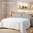 thumbnail image 4 of Colcha Ligera Pinsonic Doble Vista Dreamlab con 2 Fundas de Almohada, Edrecolcha Capitonada Reversible Ultrasuave, Edredón de verano, King Size Tape, Gris y Blanco, 4 of 8