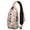 Vintage Psyched, variant on Yellow Lemon and Floral Print Sling Backpack, Cute Summer Fruit Design Crossbody Daypack with Retro Vintage Style, Lightweight and Adjustable Strap