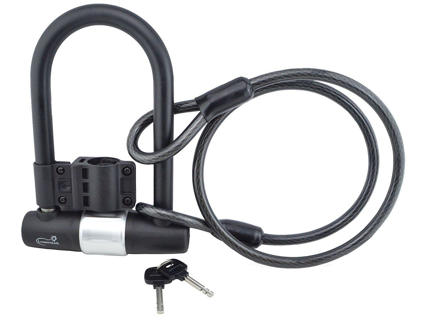 Lumintrail 18mm Combination Bike Heavy Duty U-Lock w/ Optional 7ft Steel Cable
