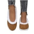 thumbnail image 4 of Miluxas Women's Cozy Fuzzy Winter Slippers Warm Fleece Lined Memory Foam Indoor Outdoor Closed Back Brown 7.5(40), 4 of 9