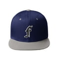 thumbnail image 2 of Daxton Classic Snapback Old English A to Z Numbers Initials Flat Bill Visor Cap-Navy Grey Hat, Letter F, 2 of 3