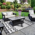 thumbnail image 2 of Northlight 4' x 6' Black and White Aztec Print Rectangular Outdoor Area Rug, 2 of 4