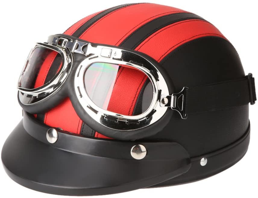 vintage style open face helmet