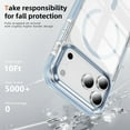 thumbnail image 4 of Strong Magnetic Case for iPhone 14, Clear Hard Back with Soft TPU Frame [Compatible with MagSafe] Clear Slim Shockproof Protective Anti-Slip Grip Phone Cover for Women Men - Lightblue, 4 of 9