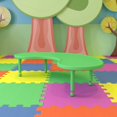 thumbnail image 1 of Flash Furniture 35''W x 65''L Half-Moon Green Plastic Height Adjustable Activity Table, 1 of 4