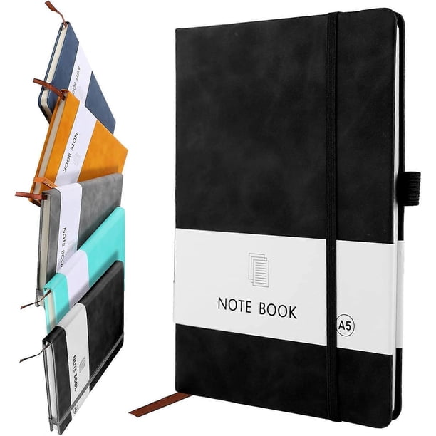 A5 Notebook, Notebook A5 Note Book Note Pad Journal Notebook A5 Notepad PU Leather Notebook Note Taking 200 Pages (100 Sheets)- Black