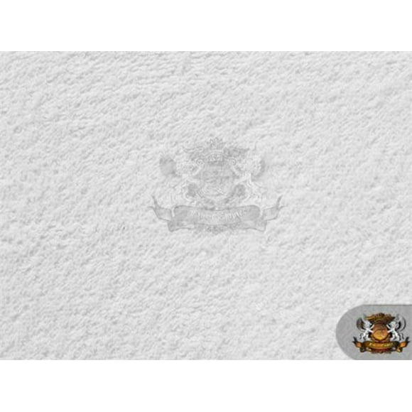 Terry Cloth Cotton Fabric (ONE Yard Piece 60"X36") - Heavy Towel Bathrobes Washcloths Hand Towels Absorent Cloth Cleaning Spa Hair and Face Towel Pet Towels Loop - 24 oz., Snow White