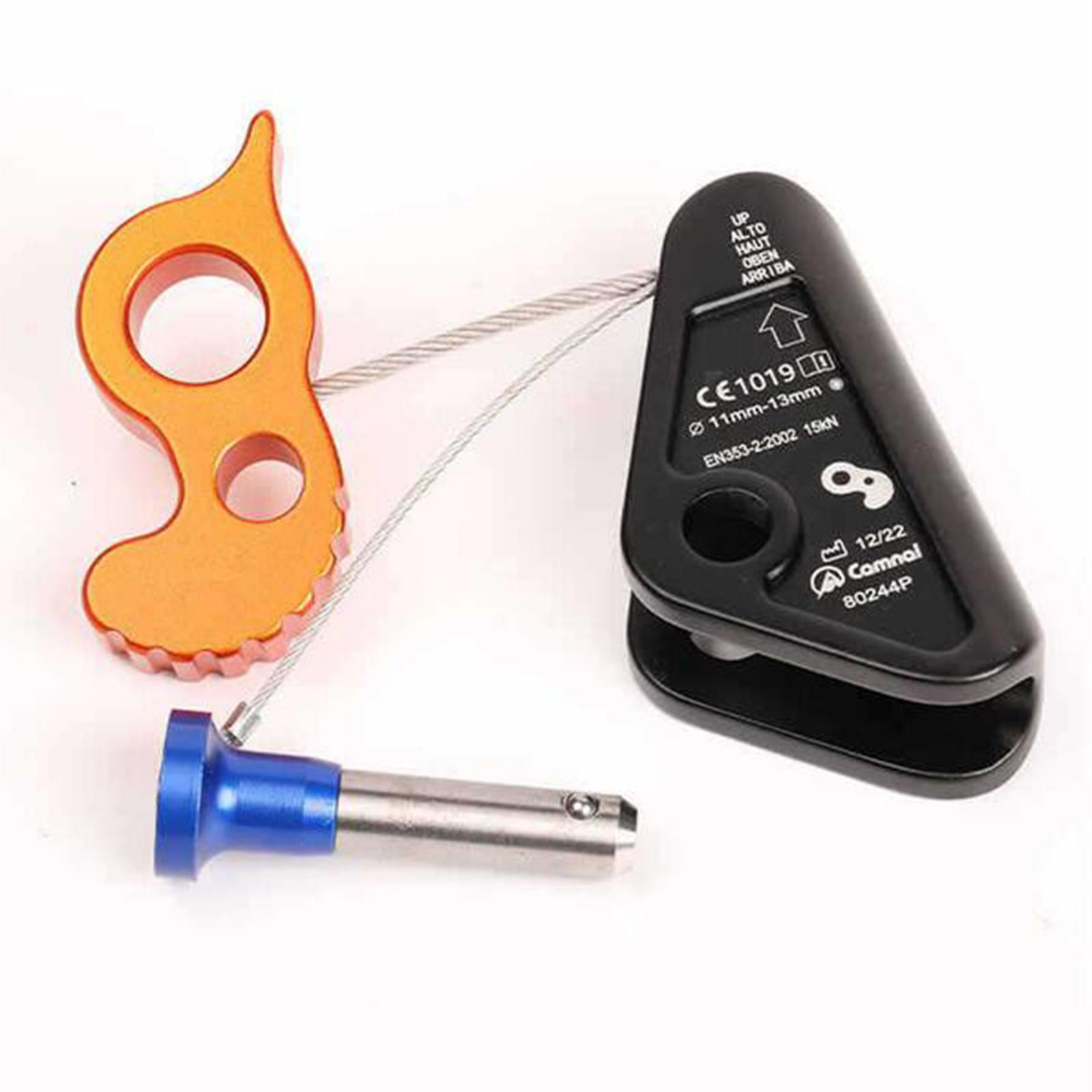 Rope Grab, Belay Device Fall Protection Adjuster Self Locking Rope Clamp Detachable Fits Rope 11-13mm for Rocking Climbing Caving