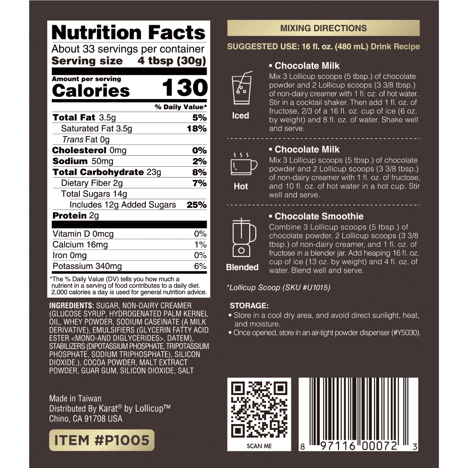 Tea Zone Chocolate Powder (2.2 lbs)