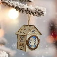 thumbnail image 5 of chaungfeng LED Mini Wooden House Ornament, Christmas Tree Hanging Decoration with Lights, for Holiday Display, Scene Arrangement, 2.8x2x3.15 Inches, 5 of 6