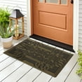 thumbnail image 4 of Ottomanson Easy Clean, Waterproof, Low Profile, Non-Slip Foot Step Indoor/Outdoor Rubber Doormat, 18" x 28", Gold, 4 of 7