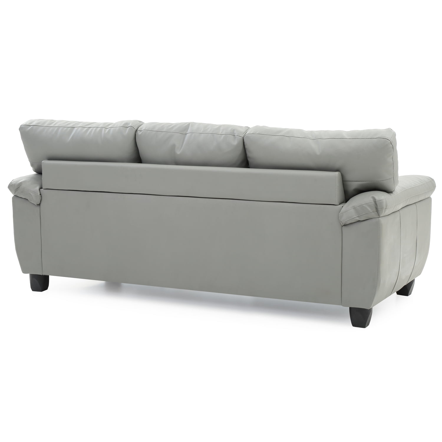Glory Furniture Gallant Faux Leather Sofa in Gray