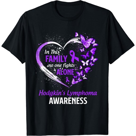 Hodgkin's Lymphoma In This Family No One Fight Alone T-Shirt Black Small