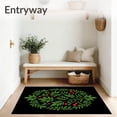 thumbnail image 3 of ODIKA 2'x3' Machine Washable Non-Slip Area Rug, Enchanted Winter Foliage Circular Display High Traffic Rug, Green, 506019, 3 of 7