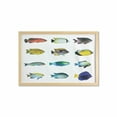 thumbnail image 1 of Fish Wall Art with Frame, Egyptian Fauna Bannerfish Goldfish Parrotfish Wildlife Nature Red Sea Theme Image, Printed Fabric Poster for Bathroom Living Room, 35" x 23", Multicolor, by Ambesonne, 1 of 2