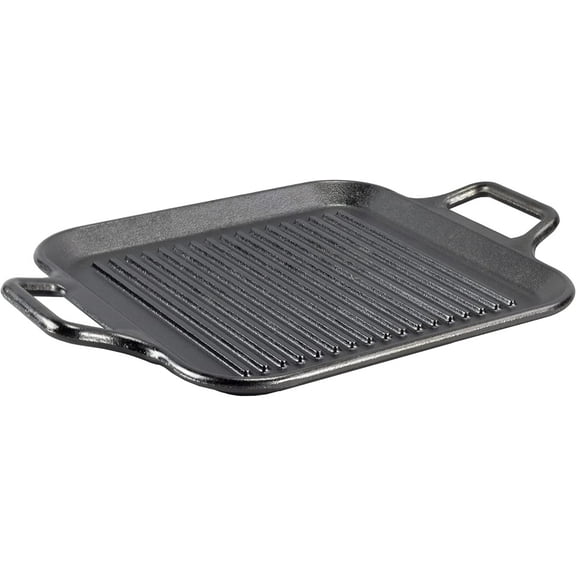 YANGLI BOLD 12" Seasoned Cast Iron Grill Pan | Loop Handles, Design-Forward Cookware, Even Heat Distribution