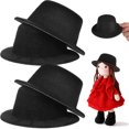 thumbnail image 1 of FELTECHELECTR 4 piezas de sombreros formales pequeños para muñecas pequeñas, accesorios para muñecas, ropa para muñecas, sombreros y adornos., 1 of 4