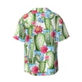 thumbnail image 2 of Wukai Flowers and Cactus Men's Casual Short-Sleeve Button Down Shirt - Lightweight Summer Dress Shirt for Daily Wear-, 2 of 7