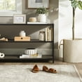thumbnail image 3 of Walker Edison Rustic Metal 3-Shelf Bookcase, Slate Grey/Black Metal, 3 of 15