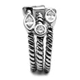 thumbnail image 4 of Women's Stainless Steel High Polished 6.31(g) CZ Clear Ring Set, 4 of 4