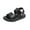 Black, variant on Otqutp Kids Soft Rubber Sole Leather Sandals for Toddler Girls Boys Open-Toe 2-In-1 Shoes Non-Slip Flat Sandals Summer Shoes
