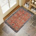 thumbnail image 4 of Retro Door Mat, 17 X 30 Inch Boho Orange Vintage Ethnic Farmhouse Welcome Doormat Decorative Home Floor Mat, Non Slip Rubber Back and Strong Water Absorption for Outdoor Indoor Entrance Decor, 4 of 6