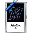 thumbnail image 3 of MLB Miami Marlins - Logo 22 Wall Poster, 22.375" x 34" Framed, 3 of 5