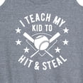 thumbnail image 3 of Instant Message - I Teach My Kid To Hit And Steal - Women's Racerback Tank Top, 3 of 6