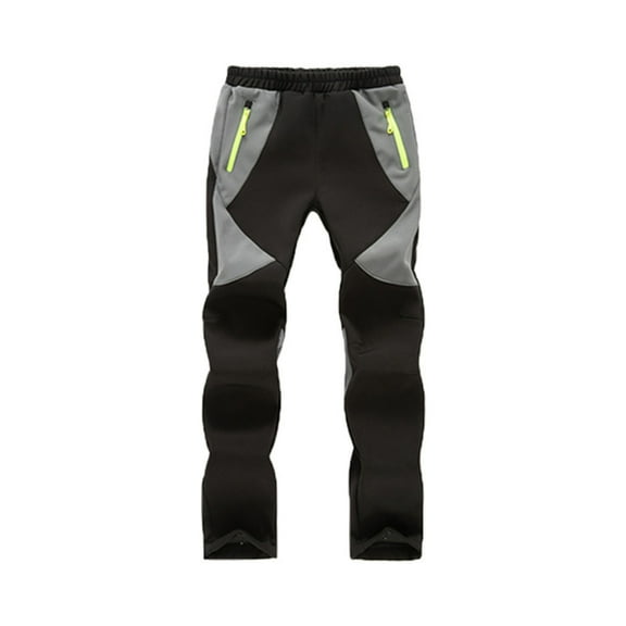 XEGLSBU Kids Winter Sports Pants with Reflective Details - Safe for Evening Ice Skating Grey Size 5-6 Years