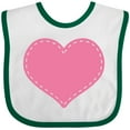 thumbnail image 3 of Inktastic Pink Heart (Stitch Border) Girls Baby Bib, 3 of 4
