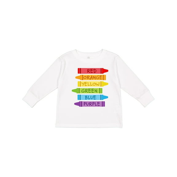 Inktastic Colored Crayons Boys or Girls Long Sleeve Toddler T-Shirt