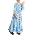 thumbnail image 6 of XQYLOS Vintage Floral Girls Dress Long Sleeve Elastic Cuff Spring/Summer/Fall Tiered Skirt Design Breathable Cotton Play Clothes Adjustable Waistband, 6 of 9