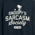 thumbnail image 3 of Peanuts - Snoopy Sarcasm Society - Men's Long Sleeve T-Shirt, 3 of 6