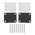 thumbnail image 1 of 2 Pcs Plaques de Cou en Métal pour Guitare avec Tapis en Plastique pour Remplacement de Guitare Électrique, Chrome, 1 of 8