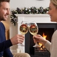 thumbnail image 4 of 4-Piece Hand-Painted Christmas Wine Glasses – Crystal Goblets with Tree Snowflake Design for Holiday, 4 of 6