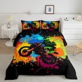 thumbnail image 2 of Castle Fairy Abstract Motocross Queen Comforter Set,Extreme Sport Bedding Comforter Set, 2 of 8