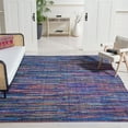 thumbnail image 3 of SAFAVIEH Rag Petar Striped Cotton Area Rug, Blue/Multi, 9' x 12', 3 of 14