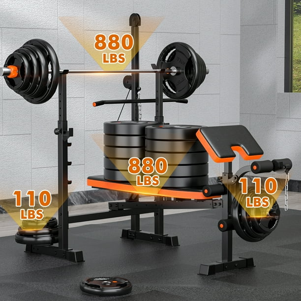 GIKPAL 800lbs 10-in-1 Multi-Function Adjustable Weight Bench Press