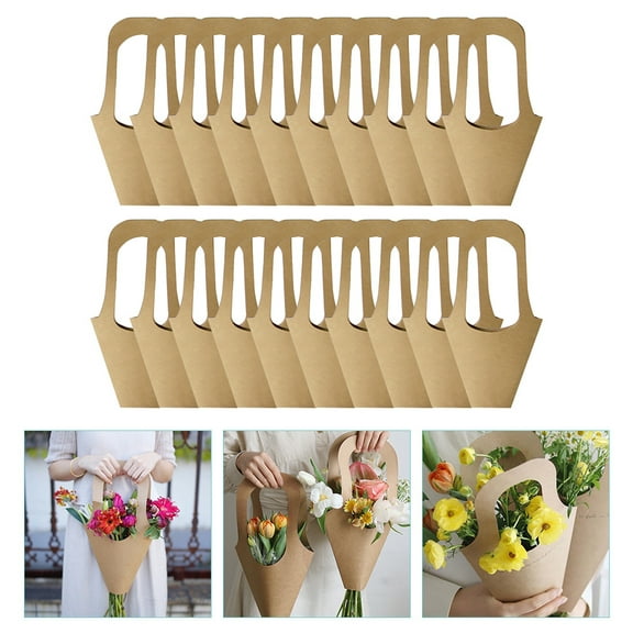 WHAMVOX 20 Pcs Flowers and Plants Bouquet Bag Gift Bags for Mother's Day
