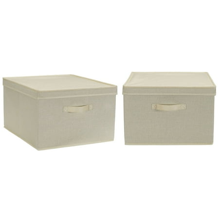 essentials household lid linen bin extra cream fabric storage customer