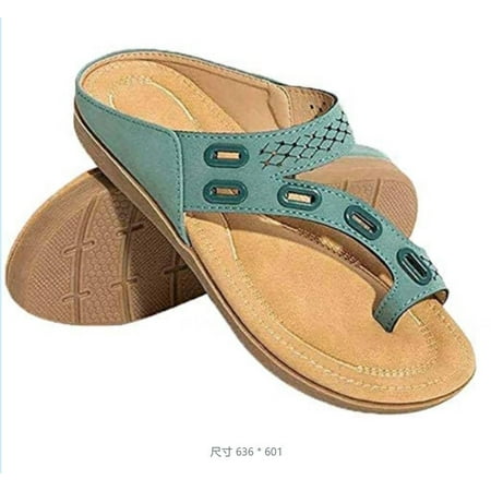 

Orthopedic Comfy Premium Summer Slippers Hollow Out Flat Heel Flip Flop Beach Sandals Orthotic Slippers with Arch Support for Plantar Fasciitis Pain Relief