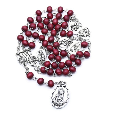 

Rosary Necklace Catholic Mary Pendant Necklaces Bead Long Chain Men Women