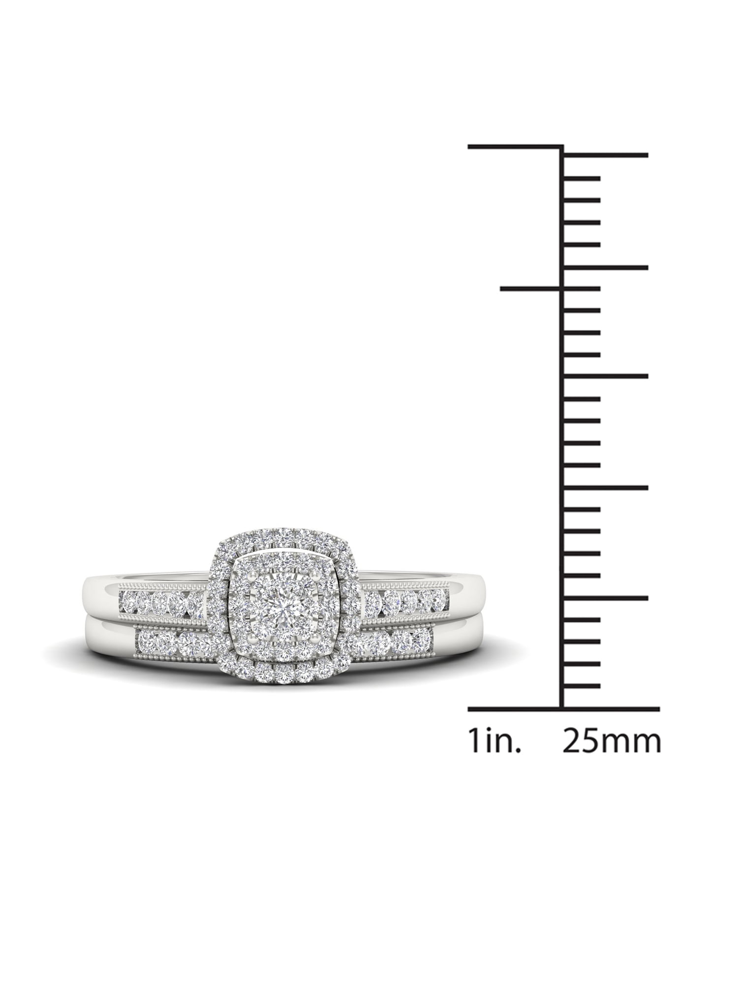 1/3ct TDW 10k White Gold Diamond Bridal Set