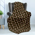 thumbnail image 4 of Chocolate Brown Soft Flannel Fleece Throw Blanket, Tropical Themed Pattern of Halved Coconuts and Dots, Cozy Plush for Indoor and Outdoor Use, 50" x 60", Chocolate Umber, by Ambesonne, 4 of 5