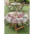 thumbnail image 3 of Easter Bunny Roses Outdoor Tablecloth - 54 Inch Round Dining Table Cover, Pink Floral Spring Linen Waterproof Outdoor Table Cloth with Umbrella Hole & Zipper for Picnic/Patio/Party, 3 of 7