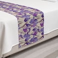 thumbnail image 2 of Floral Bed Runner, Digital Interpretation of Blooming Flowers, Decorative Accent Bedding Scarf for Hotels Homes and Guestrooms, Twin, Pale Tan Violet, by Ambesonne, 2 of 2